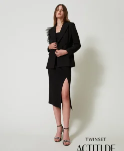 Giacca Blazer Con Volant In Tulle