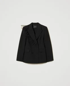 Giacca Blazer Con Volant In Tulle