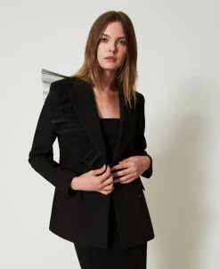 Giacca Blazer Con Volant In Tulle