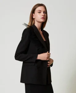 Giacca Blazer Con Volant In Tulle