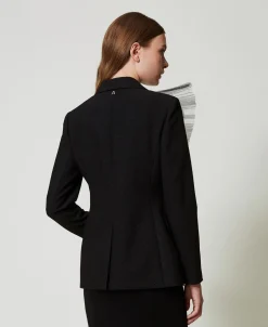 Giacca Blazer Con Volant In Tulle