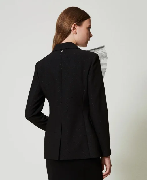 Giacca Blazer Con Volant In Tulle