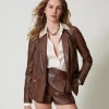 Giacca Blazer Effetto Pelle Lizard