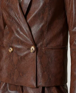 Giacca Blazer Effetto Pelle Lizard