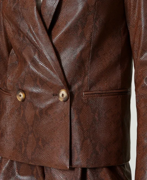 Giacca Blazer Effetto Pelle Lizard