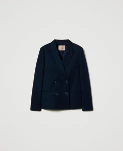 Giacca Blazer Gessata Lurex