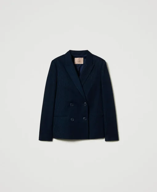 Giacca Blazer Gessata Lurex