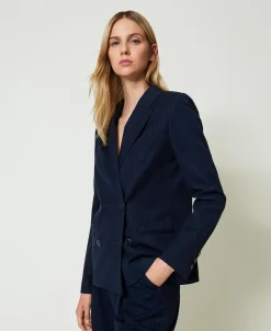Giacca Blazer Gessata Lurex