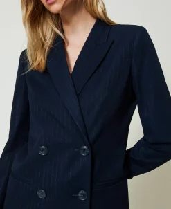 Giacca Blazer Gessata Lurex