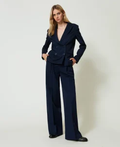 Giacca Blazer Gessata Lurex