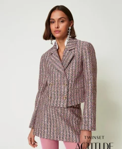 Giacca Blazer In Bouclé E Lurex