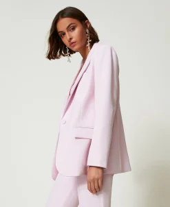 Giacca Blazer In Crêpe Cady