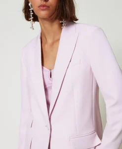 Giacca Blazer In Crêpe Cady