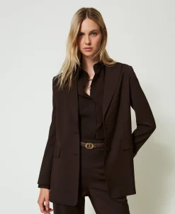 Giacca Blazer In Lana Stretch