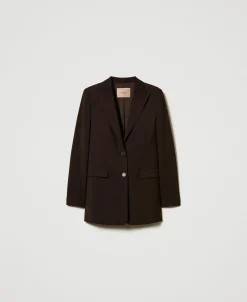 Giacca Blazer In Lana Stretch