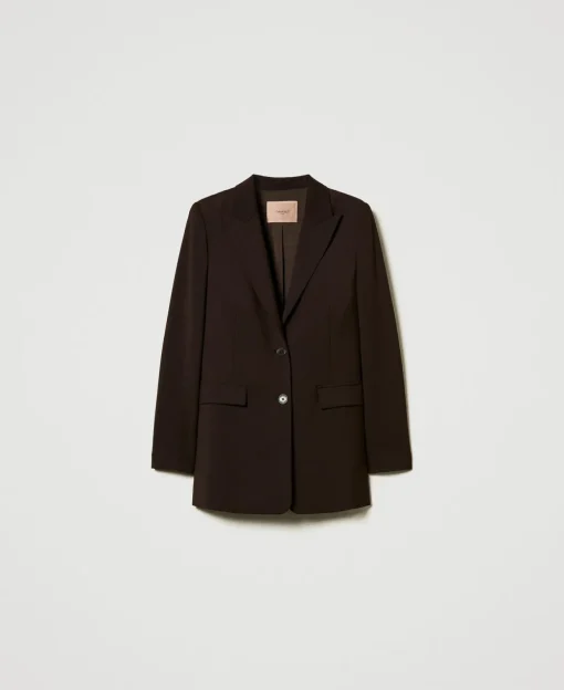 Giacca Blazer In Lana Stretch