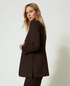 Giacca Blazer In Lana Stretch