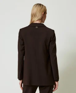 Giacca Blazer In Lana Stretch