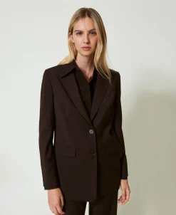 Giacca Blazer In Lana Stretch
