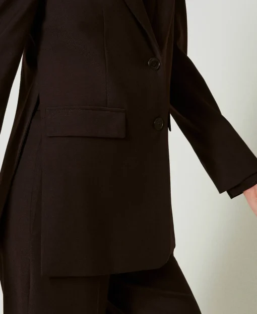 Giacca Blazer In Lana Stretch