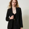 Giacca Blazer In Pizzo Macramè