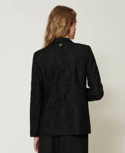 Giacca Blazer In Pizzo Macramè