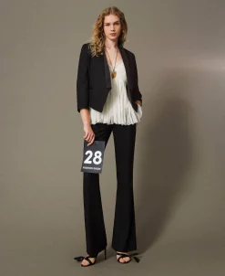 Giacca Blazer In Serge Misto Lana