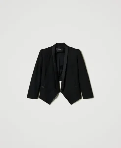 Giacca Blazer In Serge Misto Lana