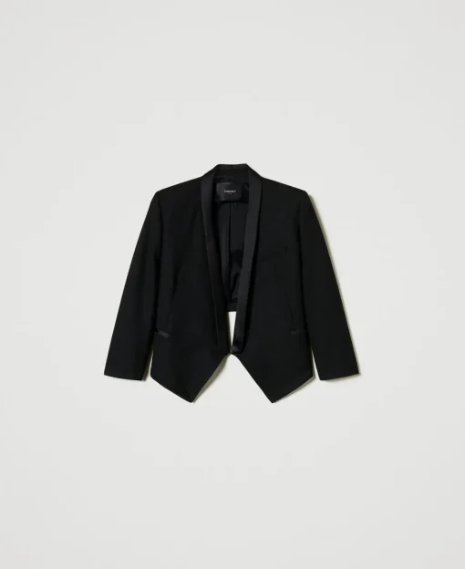 Giacca Blazer In Serge Misto Lana