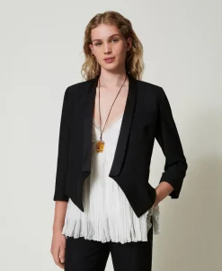 Giacca Blazer In Serge Misto Lana