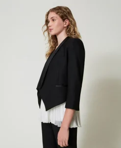 Giacca Blazer In Serge Misto Lana