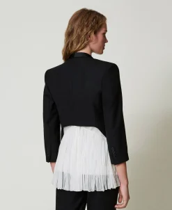 Giacca Blazer In Serge Misto Lana