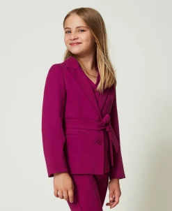 Giacca Blazer Monopetto Con Cintura