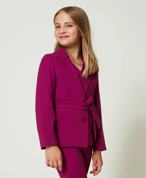 Giacca Blazer Monopetto Con Cintura