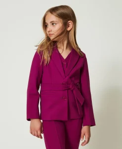 Giacca Blazer Monopetto Con Cintura