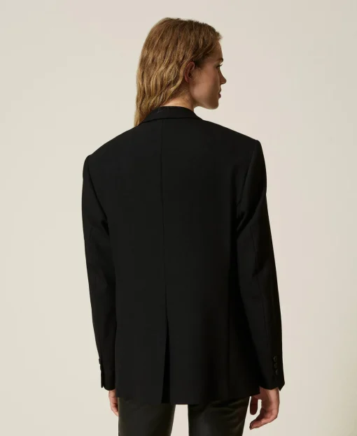 Giacca Blazer Sartoriale In Serge Misto Lana