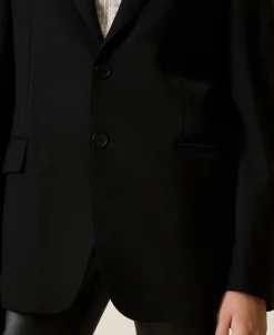 Giacca Blazer Sartoriale In Serge Misto Lana