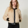 Giacca Boxy In Faux Fur