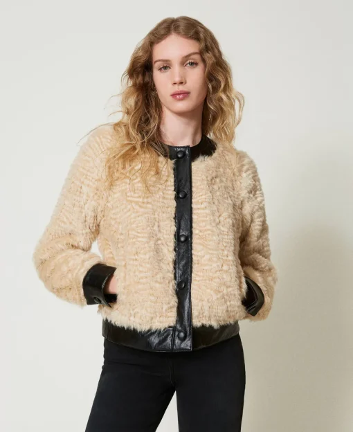 Giacca Boxy In Faux Fur