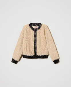 Giacca Boxy In Faux Fur