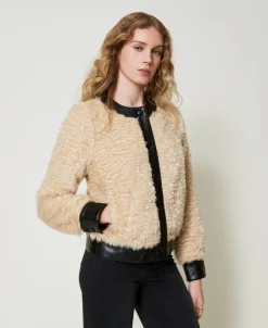 Giacca Boxy In Faux Fur