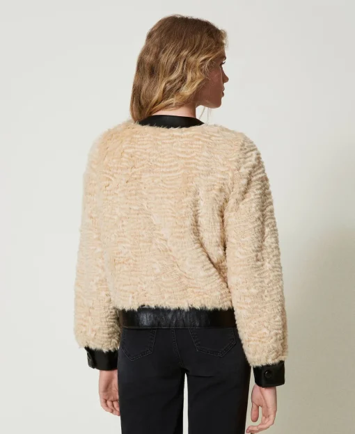 Giacca Boxy In Faux Fur