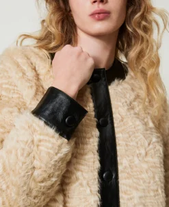 Giacca Boxy In Faux Fur