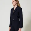 Giacca Cropped In Cady Crêpe