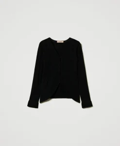 Giacca Fitted In Maglia Con Mix Di Punti