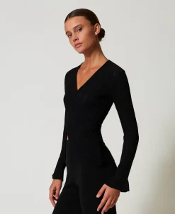 Giacca Fitted In Maglia Con Mix Di Punti