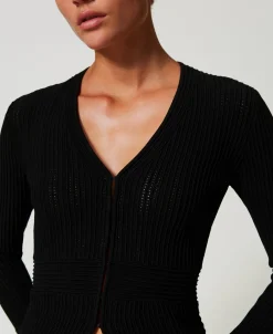 Giacca Fitted In Maglia Con Mix Di Punti
