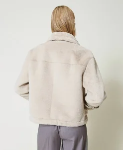 Giacca In Faux Fur Con Cinturini