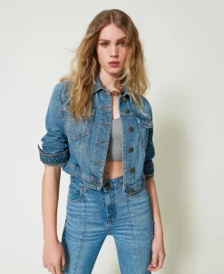 Giacca In Jeans Con Tasche