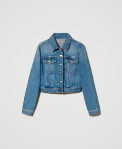 Giacca In Jeans Con Tasche